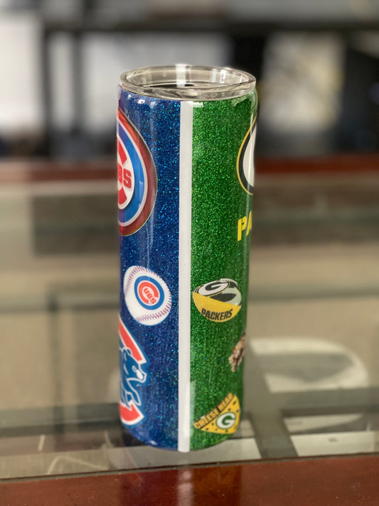 Chicago Cubs & Green Bay Packers tumbler